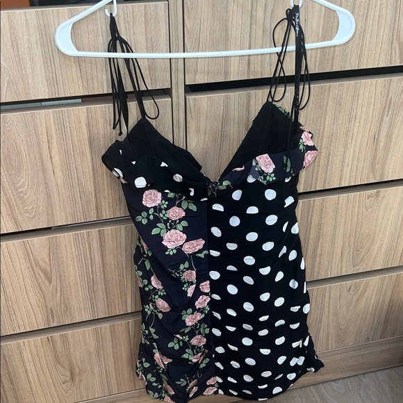 For Love And Lemons Black Floral and Polka Dot Dress - Picture 7 of 7
